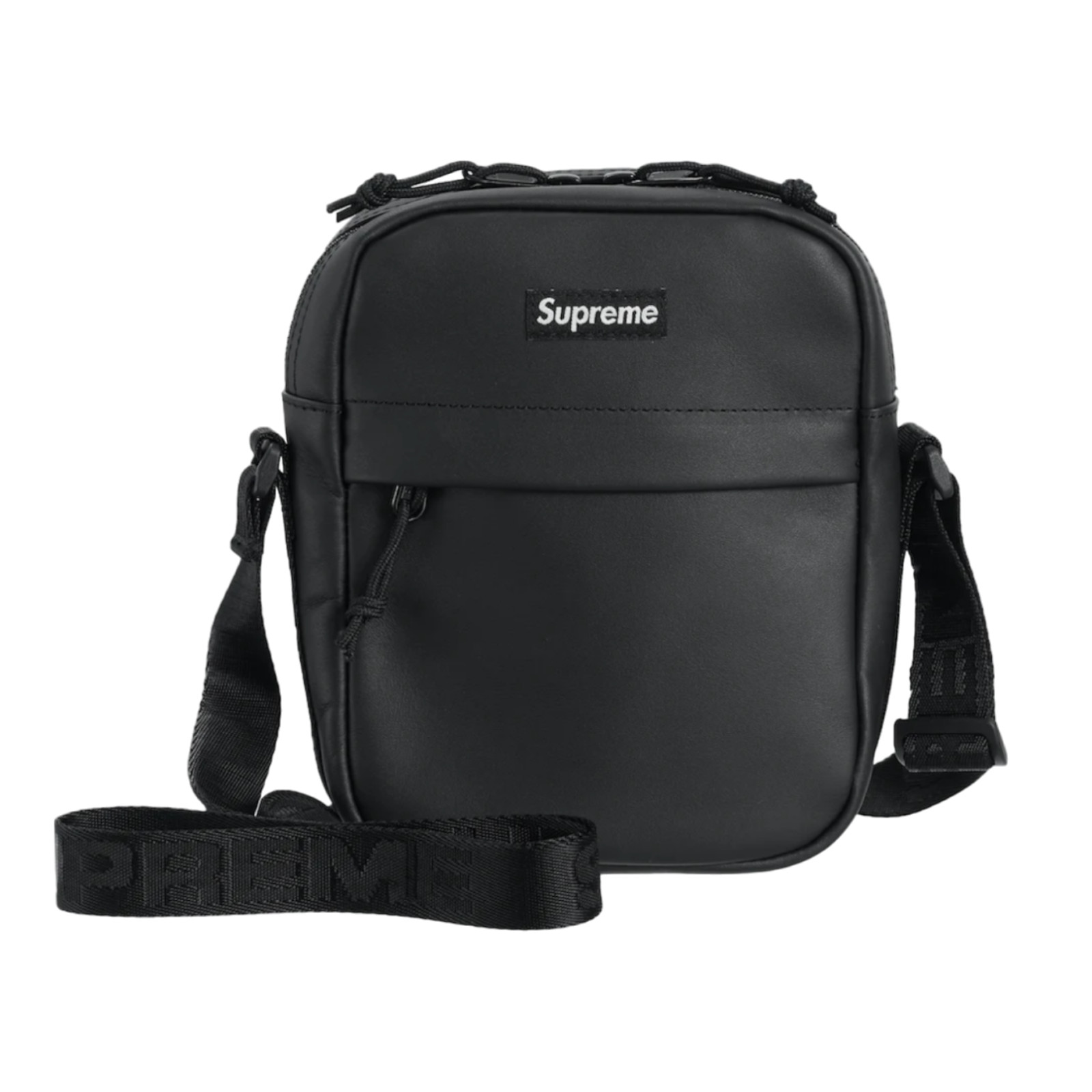 Supreme Leather Shoulder Bag Black KicksMania