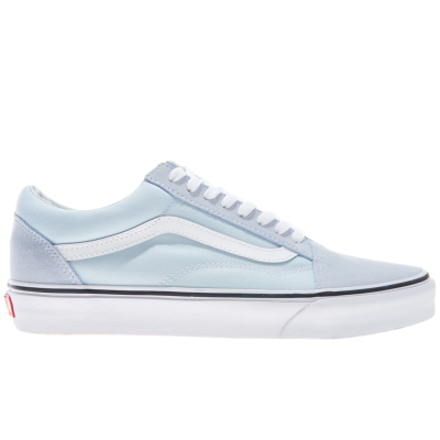 White and blue vans old skool hot sale