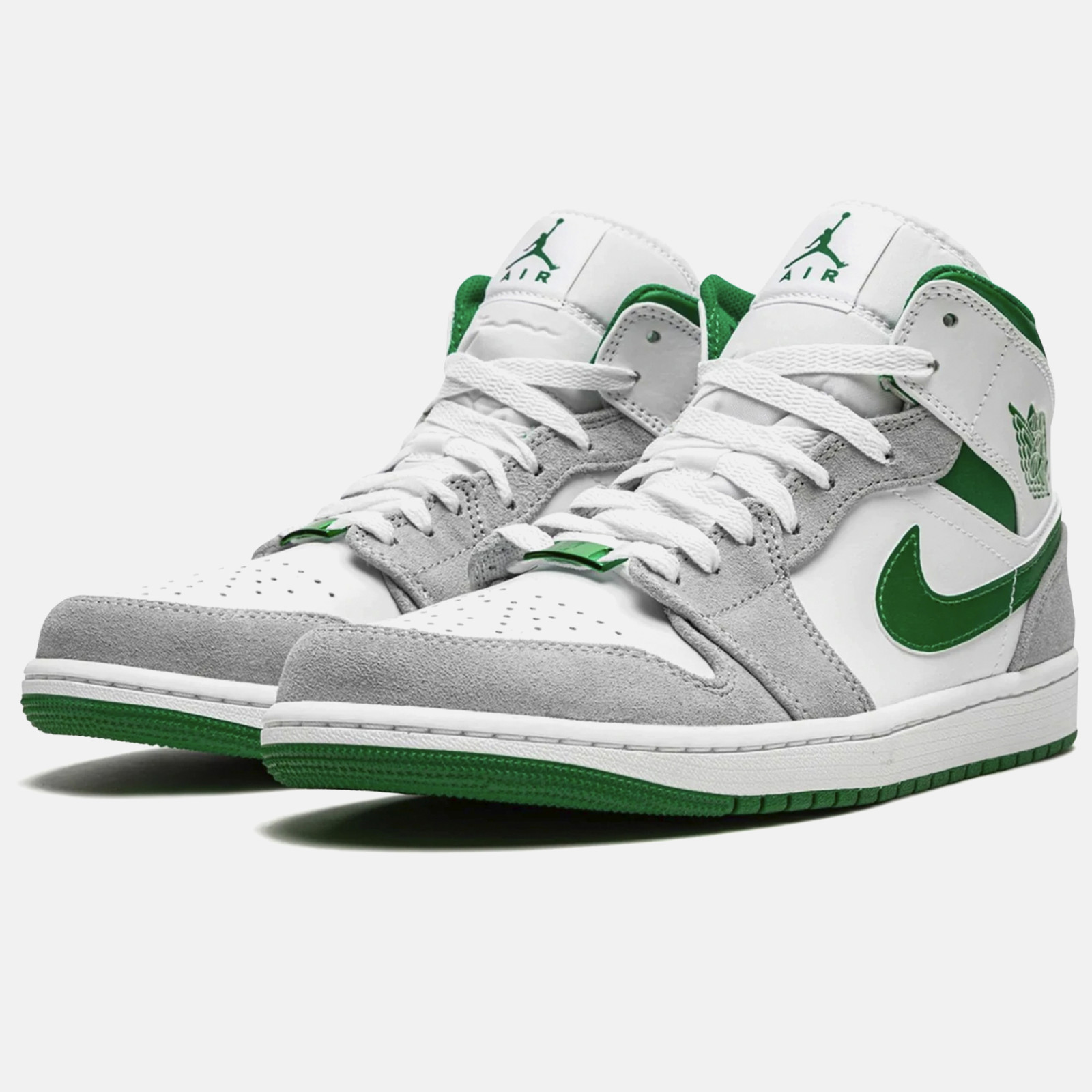 Grey and green jordan 1 top