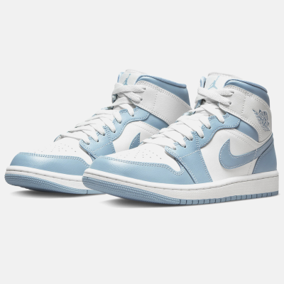 Jordan 1 mid blue and white top