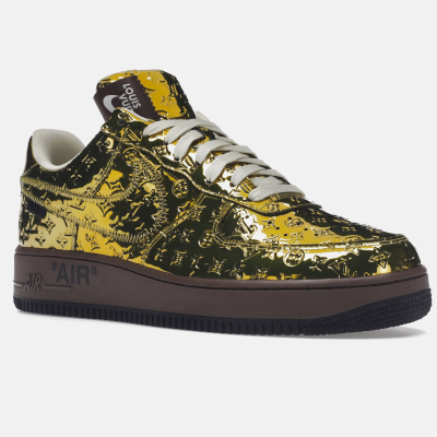 Nike air force 1 low metallic gold top