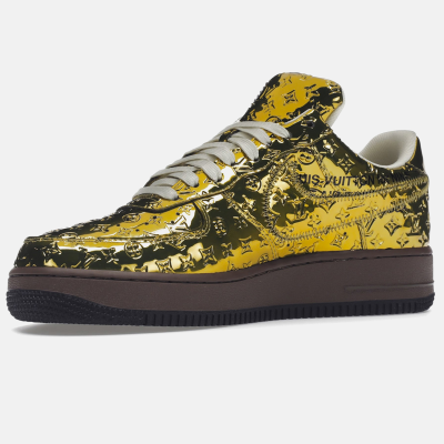 Louis Vuitton x Air Force 1 Low Metallic Gold купить в интернет-магазине Kicksmania
