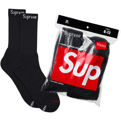 Носки Hanes x supreme black купить в интернет-магазине Kicksmania