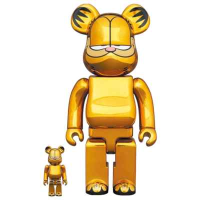 BearBrick Garfield Gold Chrome 400%+100% купить в интернет-магазине Kicksmania