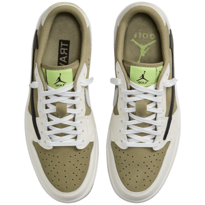 Travis Scott x Air Jordan 1 Low Golf Natural Olive купить в интернет-магазине Kicksmania