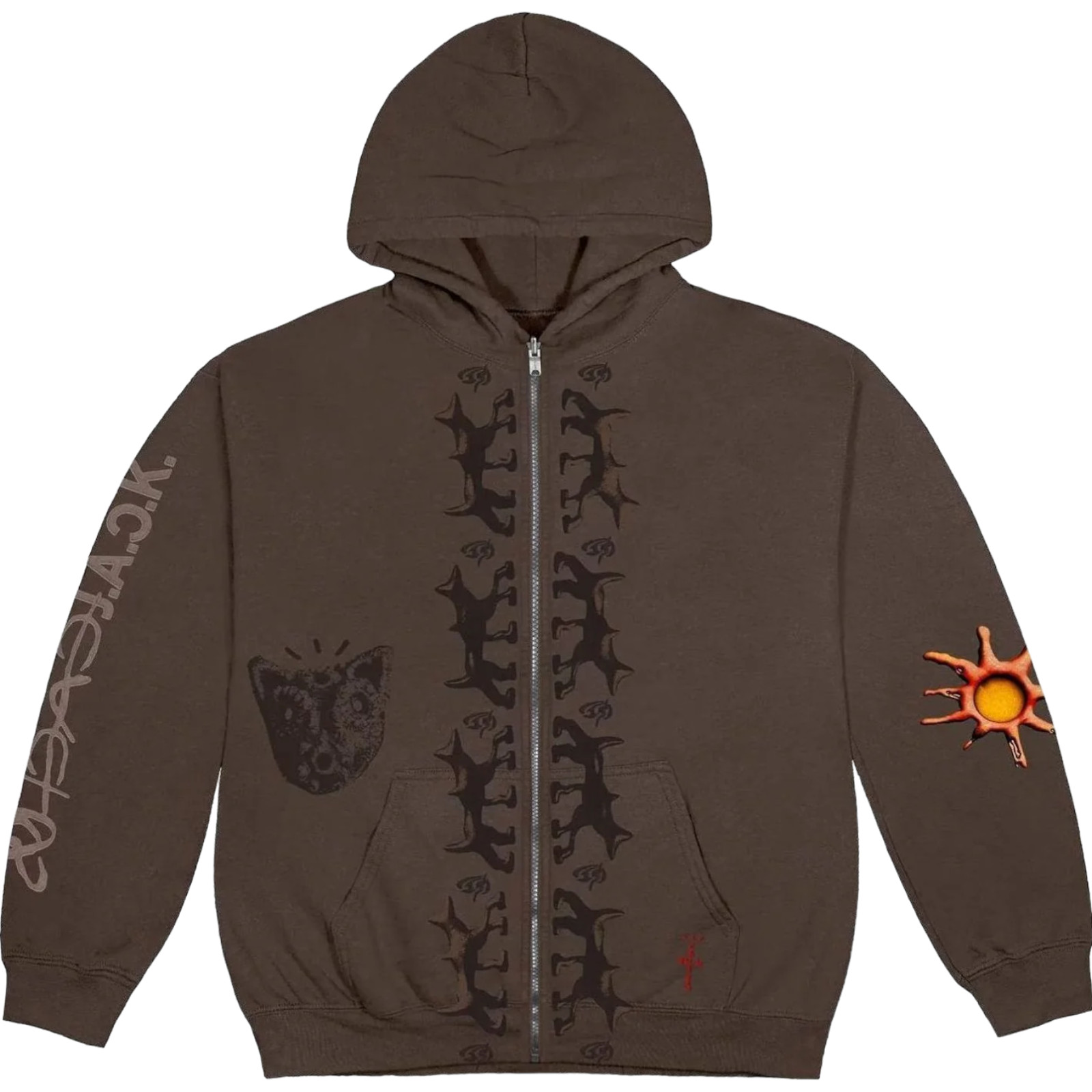 Travis Scott Cactus Jack Zip Hoodie Brown KicksMania