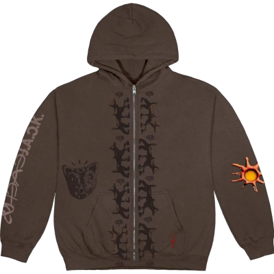 Толстовка Travis Scott Cactus Jack Zip-Hoodie Brown купить в интернет-магазине Kicksmania