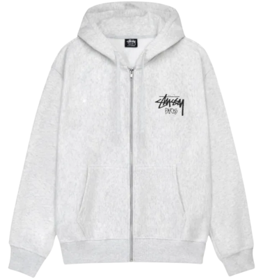 Толстовка Stussy Paris Zip Grey купить в интернет-магазине Kicksmania