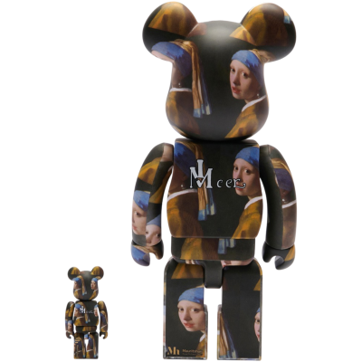 Bearbrick Girl with a Pearl Earring by Johannes Vermeer 400% + 100% купить в интернет-магазине Kicksmania