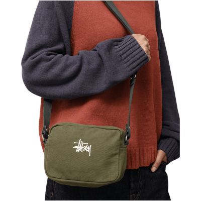 Сумка Stussy Canvas Green купить в интернет-магазине Kicksmania