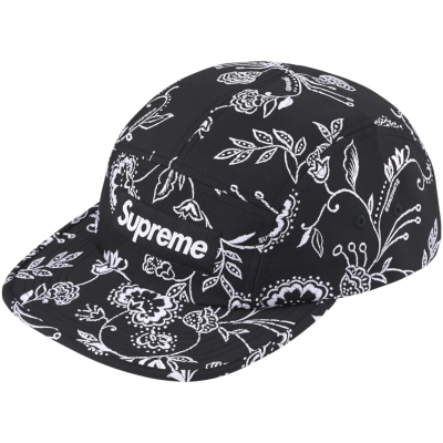 Кепка Supreme FLORAL JACQUARD CAMP Black купить в интернет-магазине Kicksmania