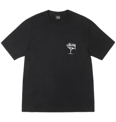 Футболка Stussy MARTINI PIGMENT DYED Black купить в интернет-магазине Kicksmania