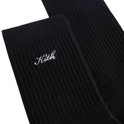Носки Kith Script Classic Crew Black купить в интернет-магазине Kicksmania