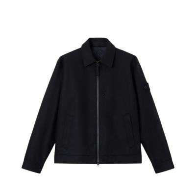 БОМБЕР STONE ISLAND FLANNEL GHOST NAVY купить в интернет-магазине Kicksmania