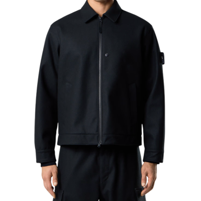 БОМБЕР STONE ISLAND FLANNEL GHOST NAVY купить в интернет-магазине Kicksmania