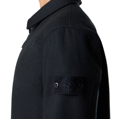 БОМБЕР STONE ISLAND FLANNEL GHOST NAVY купить в интернет-магазине Kicksmania