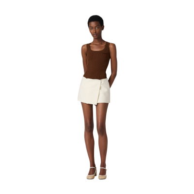 Топ Miu Miu Cotton Knit Tank Cocoa Brown купить в интернет-магазине Kicksmania