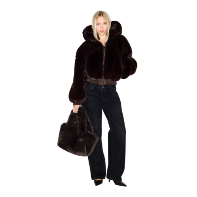 Сумка SKIMS Faux Fur Mini Espresso купить в интернет-магазине Kicksmania
