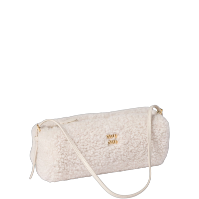 Сумка Miu Miu Shearling Pouch Ivory купить в интернет-магазине Kicksmania