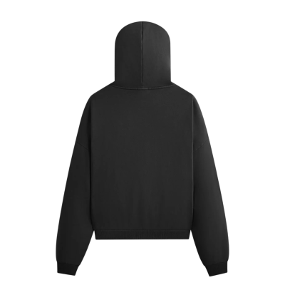 Толстовка Kith Lofty Fleece Cropped Braxton Zip-Hoodie Black купить в интернет-магазине Kicksmania