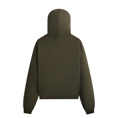 Толстовка Kith Lofty Fleece Cropped Braxton Zip-Hoodie Cypress купить в интернет-магазине Kicksmania