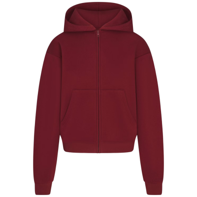 Толстовка SKIMS Cotton Fleece Zip Merlot купить в интернет-магазине Kicksmania