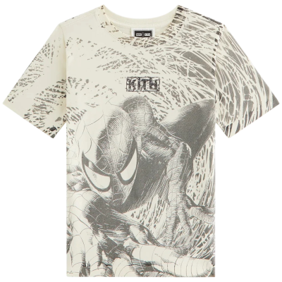 Футболка Kith x Marvel Spiderman All-Over Printed Vintage Tee Kids купить в интернет-магазине Kicksmania