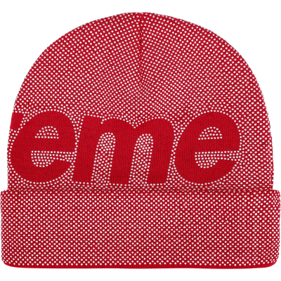 Шапка Supreme Studded Knockout Big Logo Beanie Red купить в интернет-магазине Kicksmania