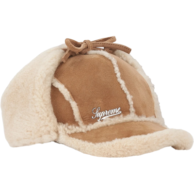 Шапка Supreme SHEARLING LINED EARFLAP CAP Beige купить в интернет-магазине Kicksmania