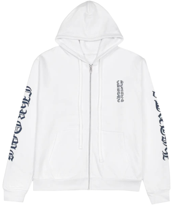 ТОЛСТОВКА CHROME HEARTS ZIP WHITE LOGO купить в интернет-магазине Kicksmania