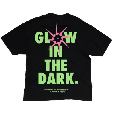 Футболка TRAVIS SCOTT X NIKE T-REXX GLOW IN THE DARK BLACK купить в интернет-магазине Kicksmania