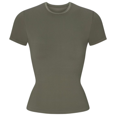 Футболка NikeSkims Ribbed Seamless BABY TEE Dusty Oakmoss купить в интернет-магазине Kicksmania