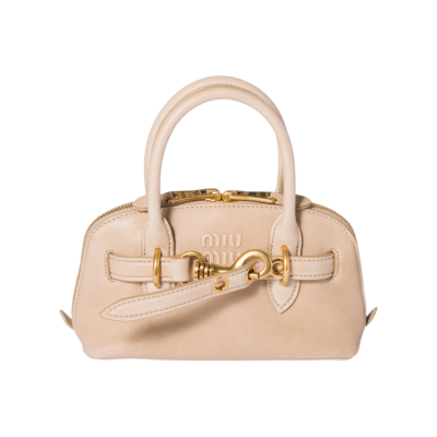 Сумка Miu Miu Mini borsa Aventure in nappa beige купить в интернет-магазине Kicksmania