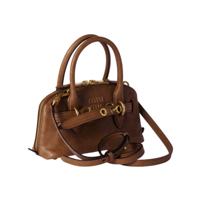 Сумка Miu Miu Mini borsa Aventure in nappa brown купить в интернет-магазине Kicksmania