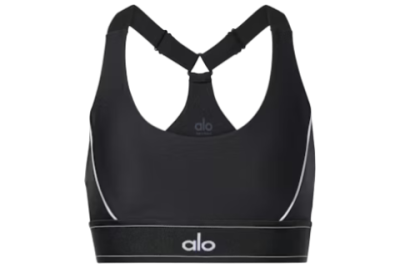 Топ ALO Yoga AIRLIFT SUIT UP BRA Black/White купить в интернет-магазине Kicksmania