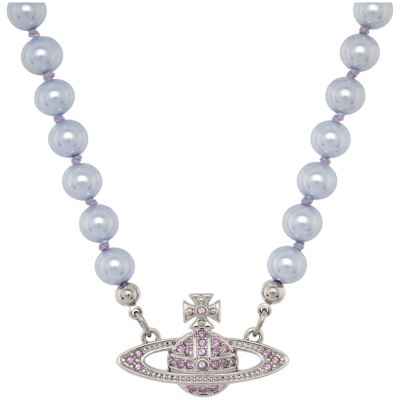 Чокер Vivienne Westwood Mini Bas Relief Pearl Lavender купить в интернет-магазине Kicksmania