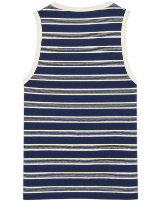 Майка Saint Laurent CASSANDRE STRIPED Navy and Beige купить в интернет-магазине Kicksmania