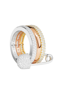 Кольцо APM Monaco Love, Smile, Bonheur Triple Hoop Safety Pin Gold купить в интернет-магазине Kicksmania