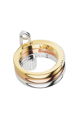 Кольцо APM Monaco Love, Smile, Bonheur Triple Hoop Safety Pin Gold купить в интернет-магазине Kicksmania
