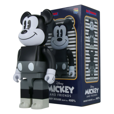 Bearbrick Mickey Mouse Black & White 400% & 100% купить в интернет-магазине Kicksmania