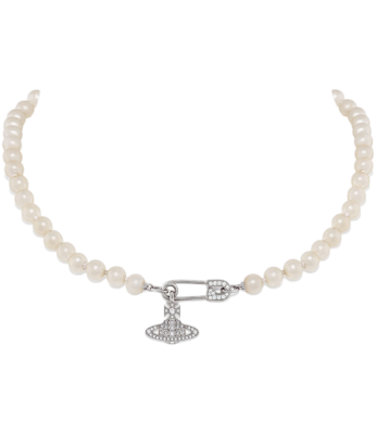 Ожерелье Vivienne Westwood Lucrece Pearl Necklace Platinum купить в интернет-магазине Kicksmania