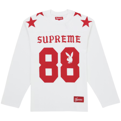 Лонгслив Supreme x Playboy White Red купить в интернет-магазине Kicksmania