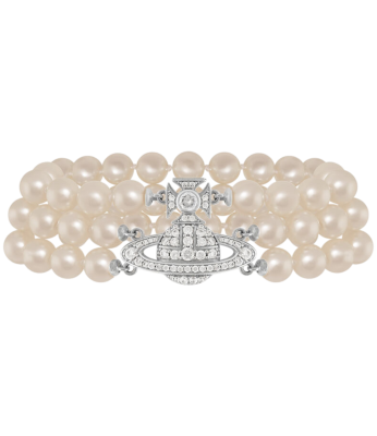 Браслет Vivienne Westwood Graziella Three Row Pearl Platinum купить в интернет-магазине Kicksmania