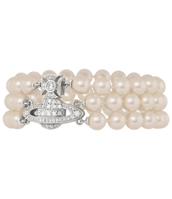 Браслет Vivienne Westwood Graziella Three Row Pearl Platinum купить в интернет-магазине Kicksmania