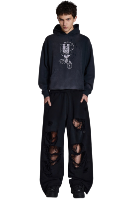 Штаны Jaded London Distressed Baggy Monster Joggers Black купить в интернет-магазине Kicksmania