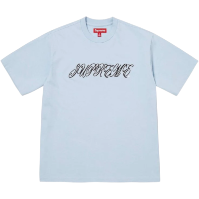 Футболка Supreme Raised Script Blue купить в интернет-магазине Kicksmania