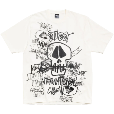 Футболка Stussy Skulls Pigment Dyed Natural купить в интернет-магазине Kicksmania