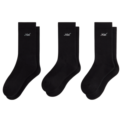 Носки KITH SCRIPT CLASSIC 3-PACK Black купить в интернет-магазине Kicksmania