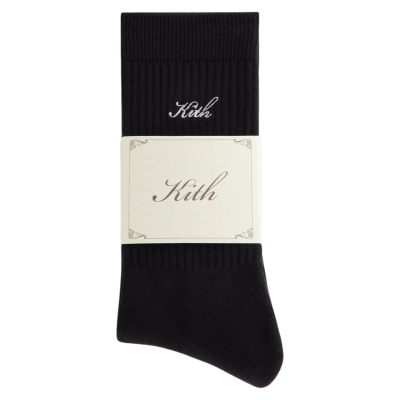Носки KITH SCRIPT CLASSIC 3-PACK Black купить в интернет-магазине Kicksmania