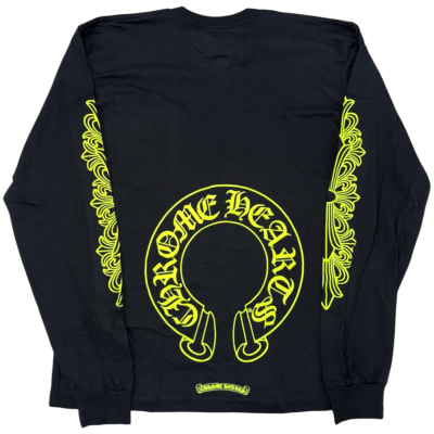 Лонгслив Chrome Hearts Black Yellow Horse Logo купить в интернет-магазине Kicksmania